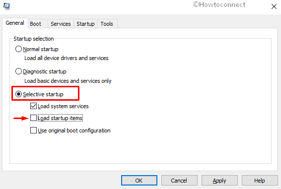 0x800f0831 Windows 11/10 update Error - Click Selective startup