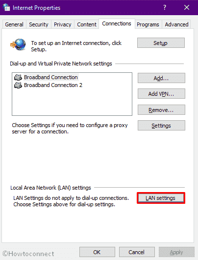 0x800f0831 Windows 11/10 update Error - click LAN settings