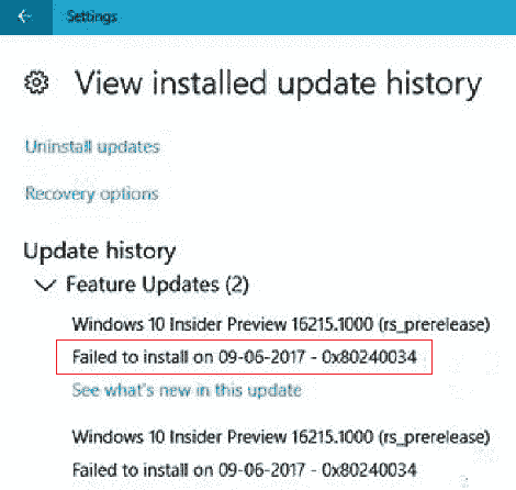 0x80240034 Windows Update Error on Windows 10 image 1