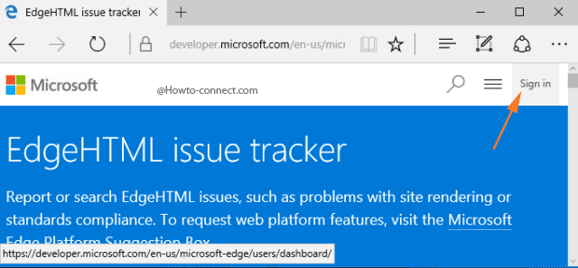 Edge HTML Issue Tracker Sign in