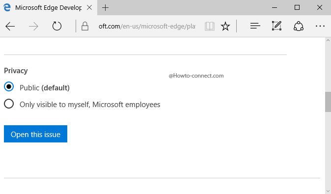 Privacy options Edge HTML issue tracker