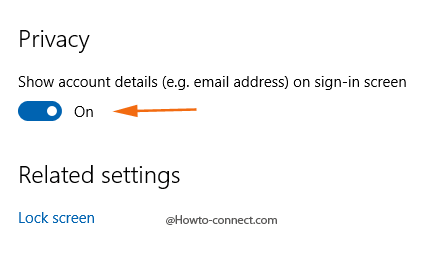 Hide or Show Email ID on Windows 10 Lock Screen