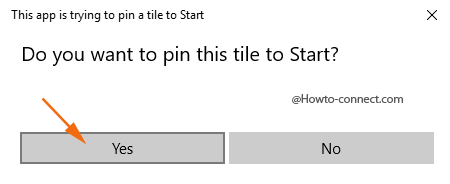 Yes button to pin an artist to Start Windows 10 VLC app