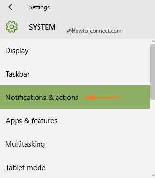 Notifications & actions segment System category