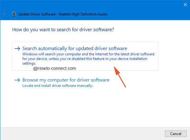 Search for updated driver