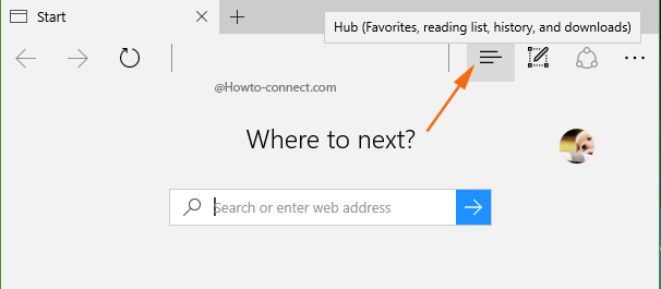 Hub icon Edge browser Windows 10