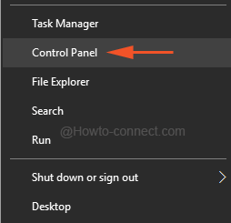 Control Panel power user menu