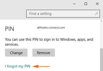 I forgot my PIN link Windows 10 Accounts Settings