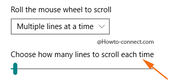 Choose how many lines to scroll each time slider