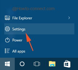 Start Menu Settings gear icon