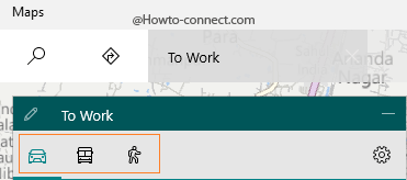 Three Modes of Transportation Windows 10 Cortana get directions