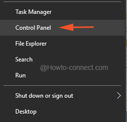 Control Panel Power user menu