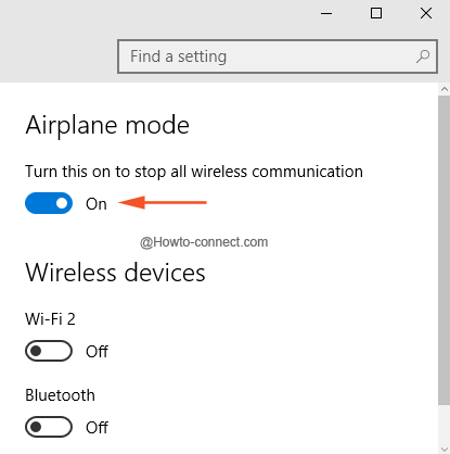 Turn On Airplane mode