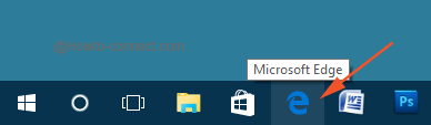 Edge symbol on taskbar