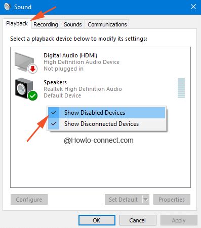 Show disabled devices playback sound