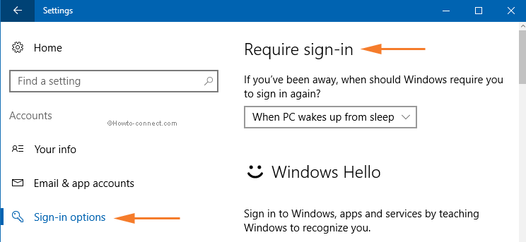 Sign-in options Require sign-in