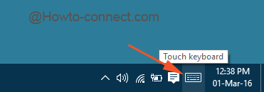 Touch keyboard icon on system tray