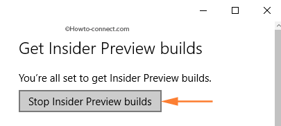 Stop Insider Preview builds button