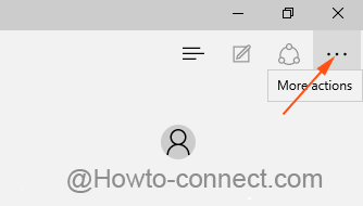 More actions button on Edge