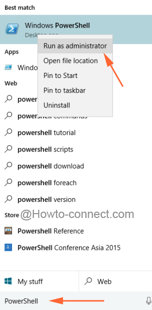 Run as administrator Windows PowerShell