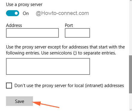 Address and Port field to use a proxy server