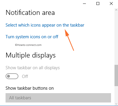 Select which icons appear on the taskbar