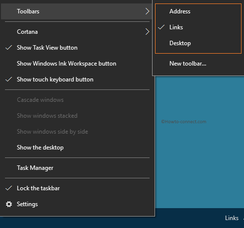 Uncheck Toolbars option right click Taskbar