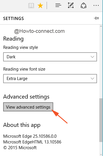 View advanced settings under Advanced settings