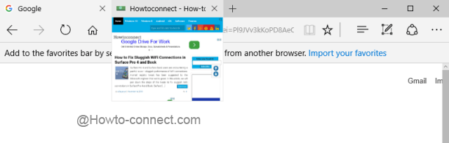 Tab Preview in Windows 10 Edge Browser