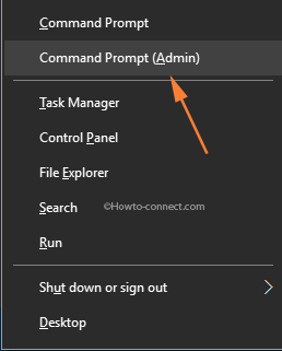 Command Prompt Admin right click Start button