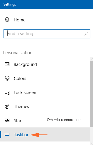 Windows 10 Personalization Settings Taskbar tab