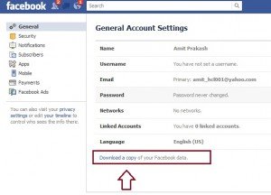 facebook general account setting