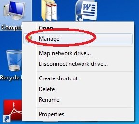  choose Manage from Computer icon