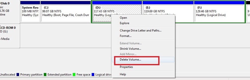 Select drive volume