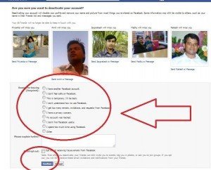 confirm deactivation facebook