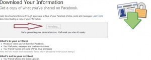 pending download facebook data