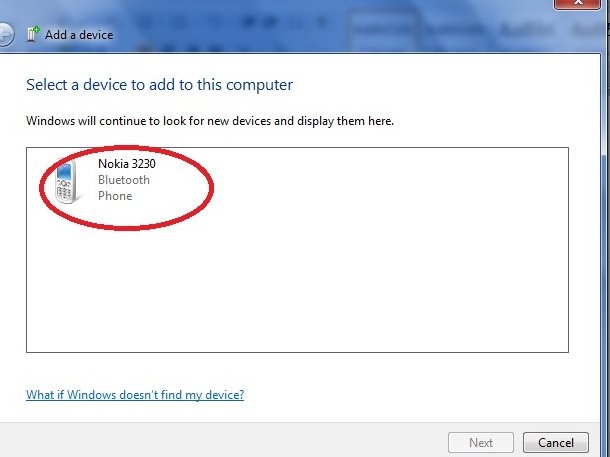 search bluetooth device in windows 7