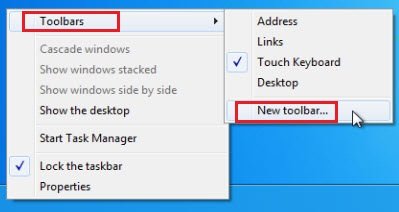 Create quick launch tool in windows 8