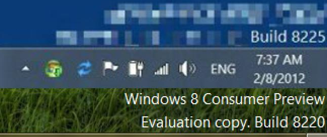 Evaluation copy message in windows 8