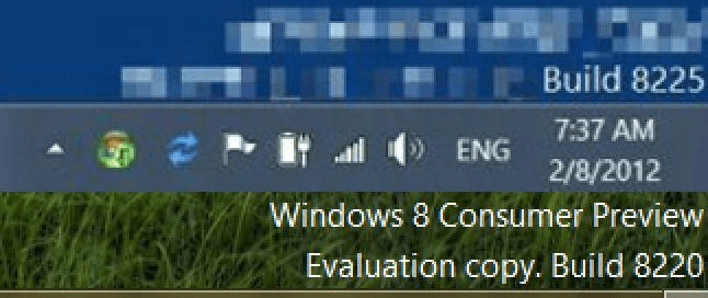 Evaluation copy message in windows 8