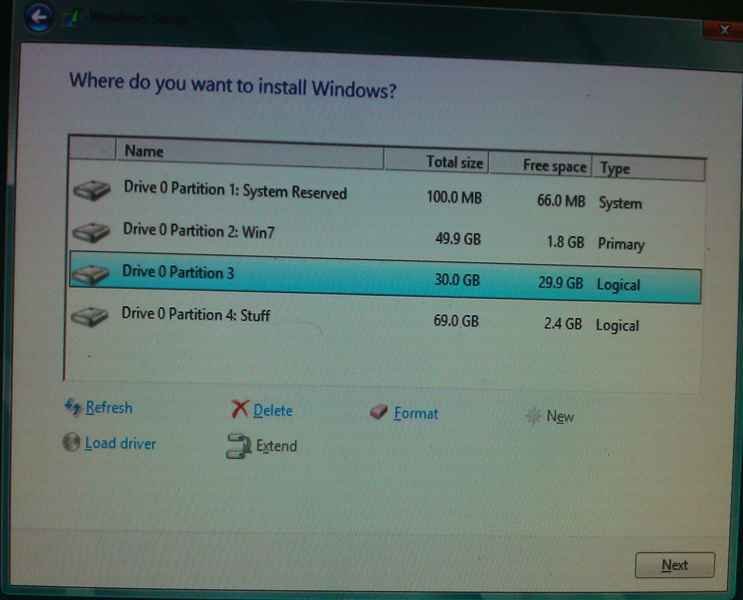 Show drive Partition