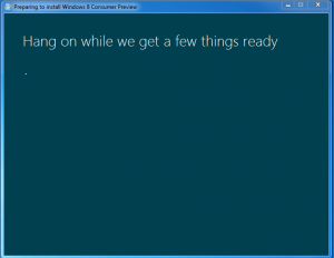 windows 8 setup message