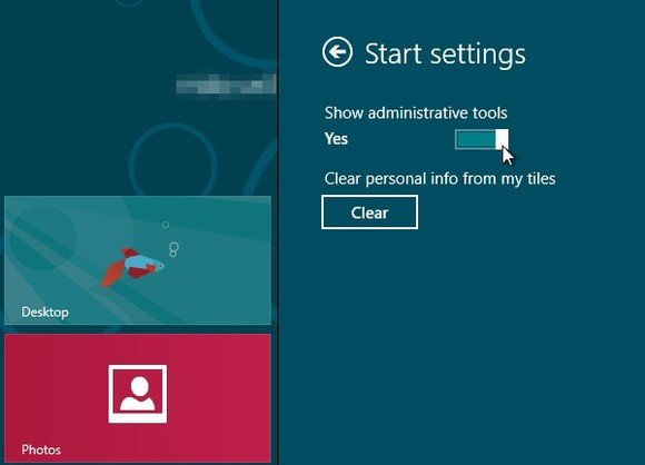 Administrative tool enable in Metro apps