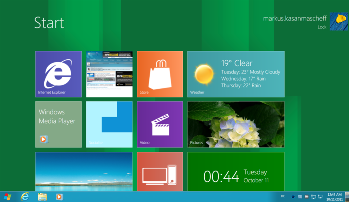 Windows 8 METRO UI Window