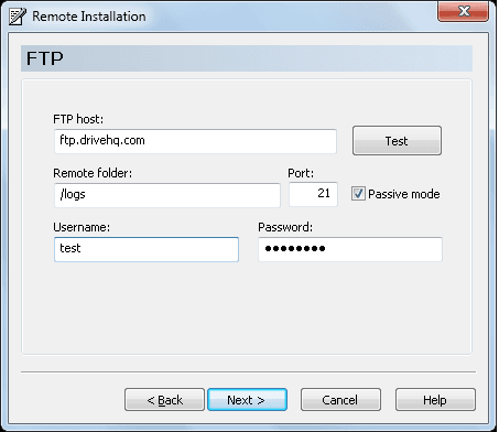 Keylogger FTP setting