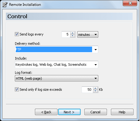 Keylogger setting to hack remote computer