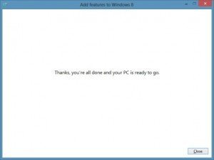 windows 8 upgrade complete
