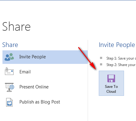 word 2013 save to cloud option