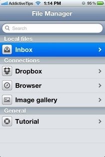 i phone file manager app screen