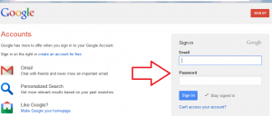 type gmail id and password